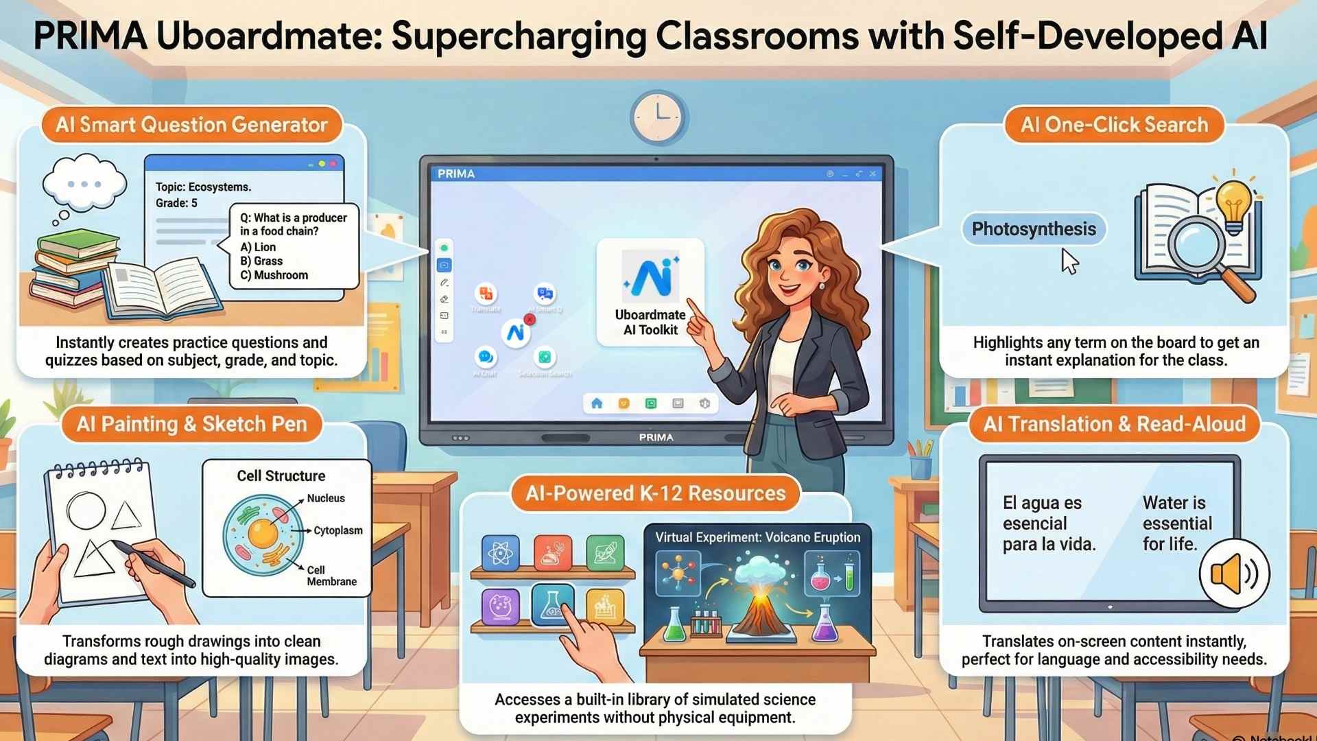 Integrating AI into the Core of Teaching: The PRIMA Uboardmate CC Revolution