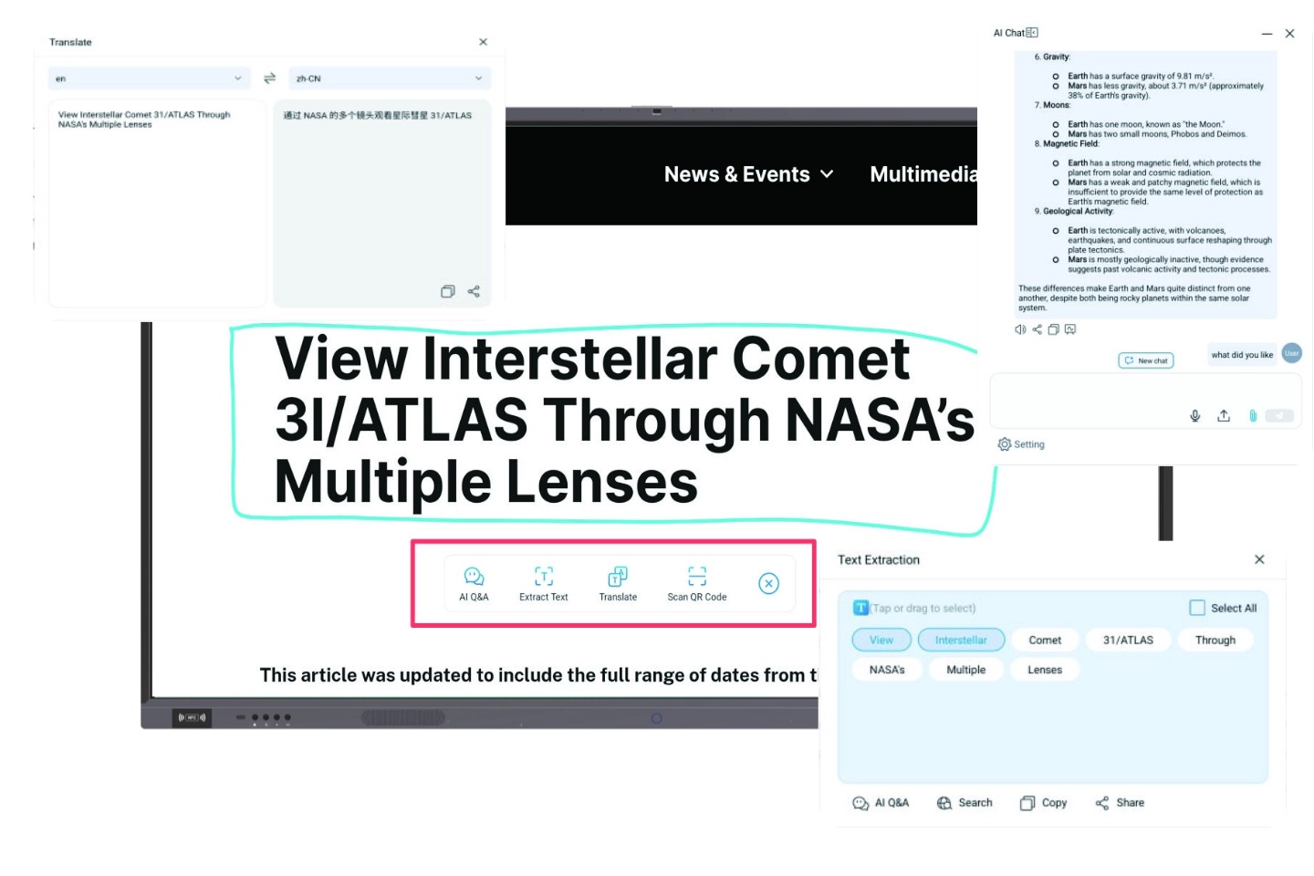 Interactive Flat Panel AI Whiteboard