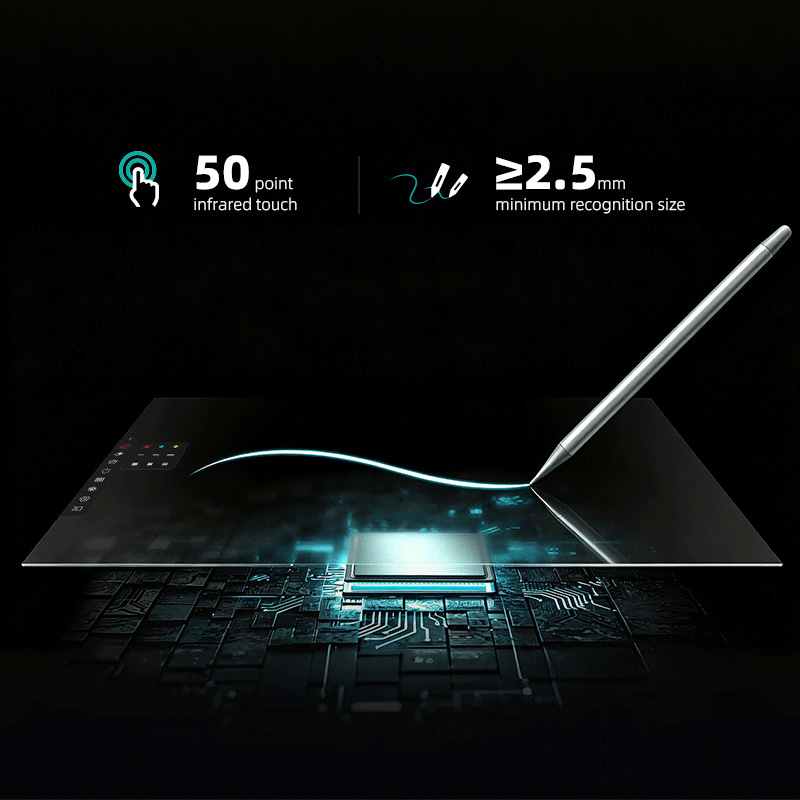 Close-up of 50-point infrared touch technology on PRIMA SK6C display Close-up of 50-point infrared touch technology on PRIMA SK6C display