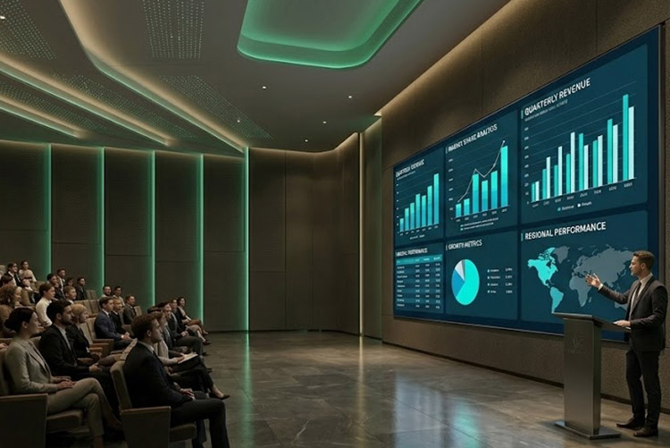 PRIMA 136 Inch COB LED Giant Display Screen in Large Auditorium